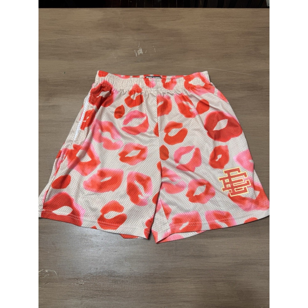Eric Emanuel EE Valentine’s Day Kiss Shorts SS24 Men’s M Mesh Red Pink